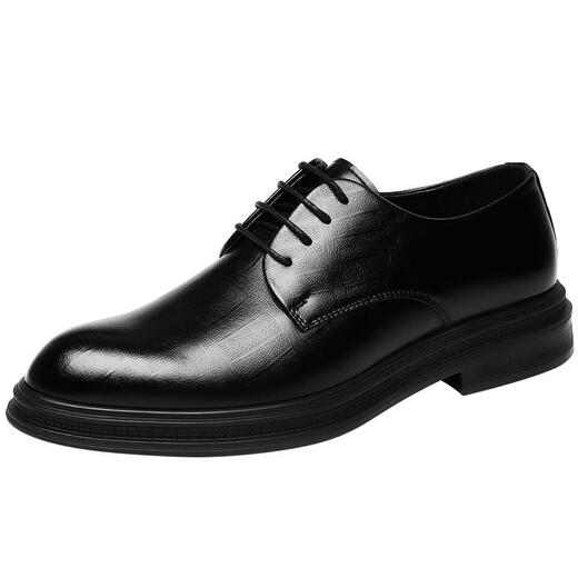 
YRC Yierkang men's shoes in autumn new business formal leather shoes for men's casual inner height-enhanced lace-up soft-soled wedding shoes brown single shoes 11303 standard size 38