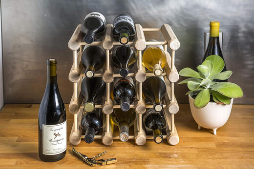 J.K. AdamsJ.K.Adams JK Adams Wood Modular Wine Rack with Natural Pins, 40 Bottles, Maple
