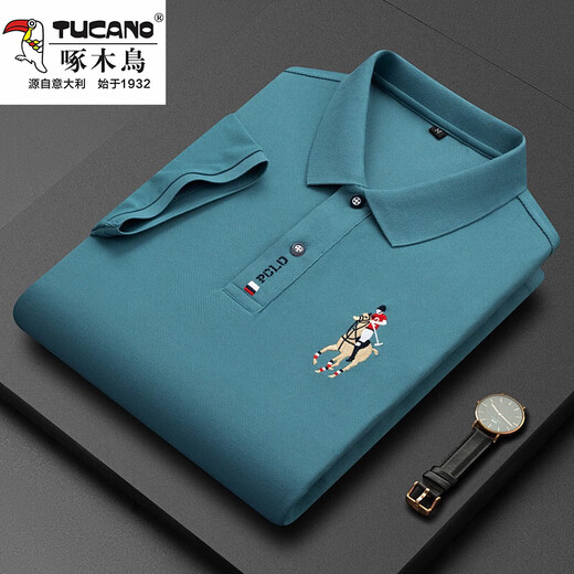 Carpintería de carpintería (tucano) Camiseta de seda informal de mediana edad de hielo de mediana edad de la solapa de manga corta Camisa de polo para hombres Papá de manga corta 999 Polvo de cuero L 17084A recomendado 120-130Jin [Jin iguala 0.5 kg]