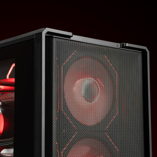 半岛铁盒（PADO）W6黑色MESH网孔散热机箱 （支持MATX主板/玻璃侧透/钢网面板/独立电源仓/防尘网/支持4080显卡）黑