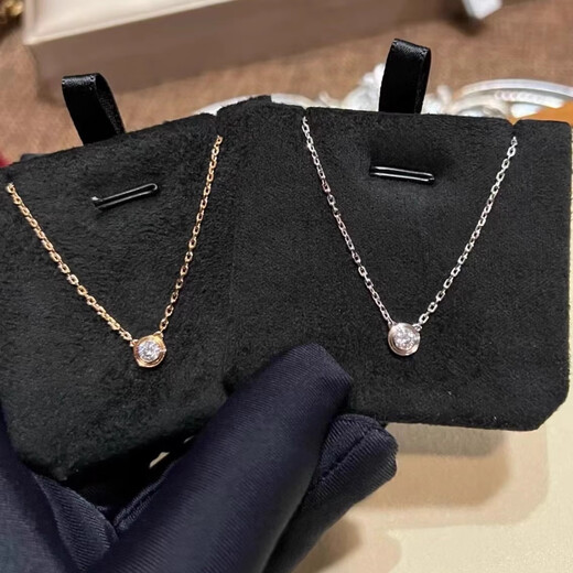 Fujiu small flying saucer booger small bubble single diamond pendant clavicle chain for women high-end simple and exquisite stacked 925 silver plated 18k gold silver model one diamond necklace