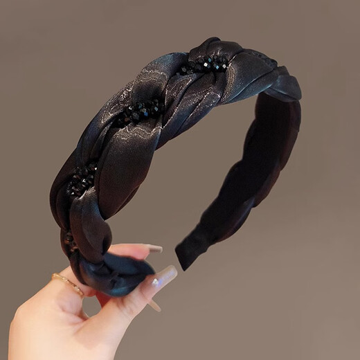 Kamalun (KAMALUN) light luxury women's headband 2025 new high-ceiling face washband hairpin headband high-end going out headwear black brand gift box