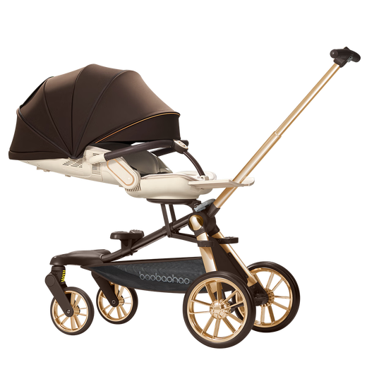 Baby Hao V16Max Big Wheel Baby Walking Magic All-terrain Two-way High View Shock Absorption Lightweight Foldable Sit-Recline Baby Stroller V16MAX Caramel Milk Tea Big Wheel Edition + Big Gift Pack