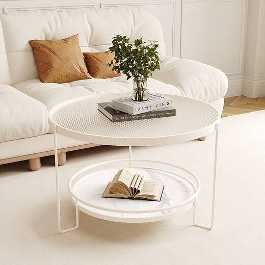 Qi Ji [1048 repurchase] Internet celebrity modern Italian Changhong tempered glass coffee table small living room round household use round coffee table - black frame + brown glass diameter 60CM high 45CM