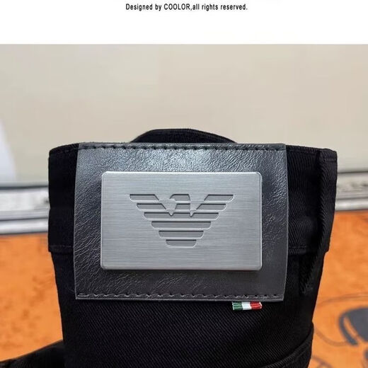 Armanibreni Jeans Pantalones de gama alta para hombres Piernas estiradas negras delgadas de gama alta lavadas 2024 cien dt6624 negro talla 34