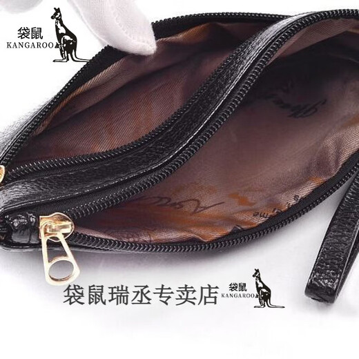 Kangaroo Neu einfaches weiches Leder-Hand-Holding-Brieftasche Ladies Langes Großkapazität Wechseln Sie die wichtigste Handy-Tasche vielseitiger Trend in allen Jahreszeiten schwarz jd