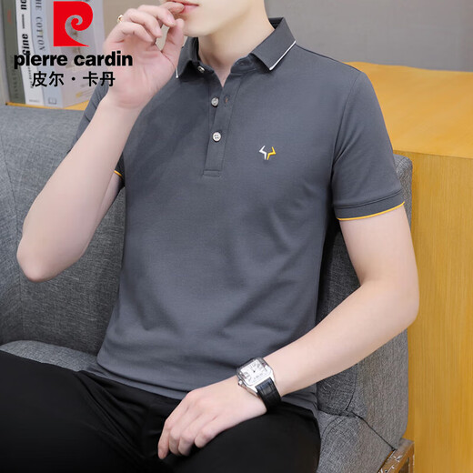 皮尔卡丹（pierre cardin）珠地棉短袖t恤男士潮流2025夏季新款商务青年翻领POLO半袖上衣服 683白色 3XL