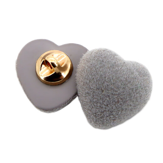 Heart-shaped buttons, metal heart flocking buttons, pink heart-shaped shirt buttons, spring and autumn knitted cardigan sweater buttons, 687 random color mixing [send sewing bag] 12.5mm [5 pieces] commonly used shirts