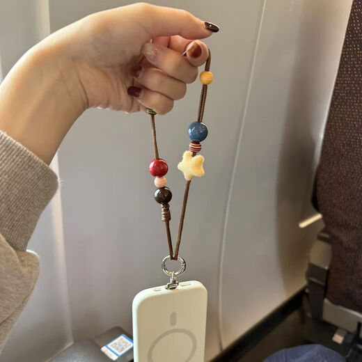 Beiyipin mobile phone hanging decoration retro stars oil wax rope mobile phone lanyard anti-lost and anti-stolen liberation two-hand hand hanging hanging neck mobile phone wrist lanyard