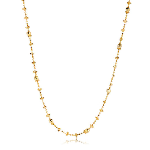 GIOIO Swarovski zirconium 18K golden fairy necklace for women sterling silver 925 plain chain laser beads plated k gold clavicle same style gold fairy chain 40+5cm adjustable