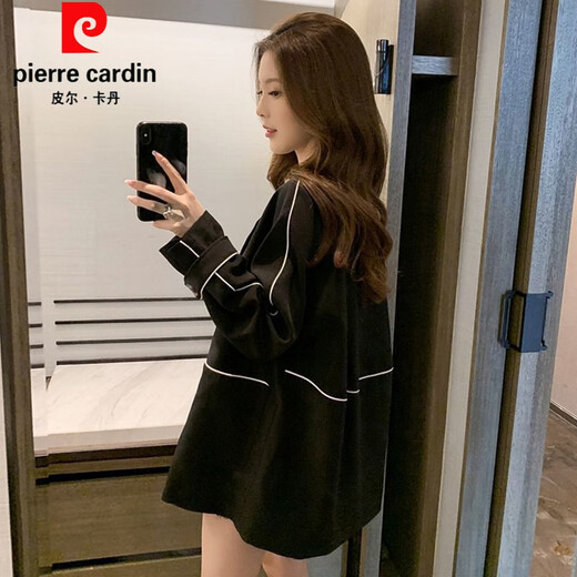 Pierre Cardin blazer women's loose 2025 spring and autumn new Korean style design contrasting topstitch casual suit top apricot XL