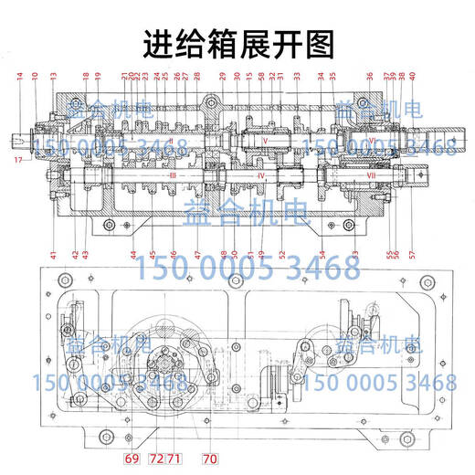Shenyang, Dalian, Fuzhou, Anyang, Fuzhou, engranaje de caja de alimentación, horquilla de caja, mango, eje de spline, 7029 engranaje (Z40)