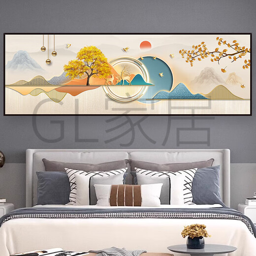 现代卧室床头贴画自粘墙画客厅沙发背景墙装饰画壁画贴纸挂画墙贴 永恒之爱TH-1390 特大号宽180cmx高60cm