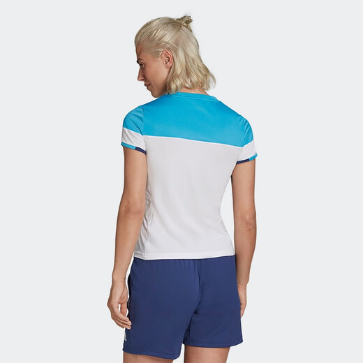 阿迪达斯（adidas） 短袖速干休闲运动训练羽毛球网球乒乓球吸汗透气运动T恤FT9715 白蓝色FT9715 M