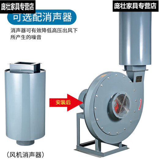 妙普乐9-19高压离心风机工业强加引风机3KW4KW鼓风机物料吹抽风机9-26的 9196.3A18.5KW2P380V