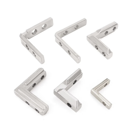 Jinchao built-in angle slot connector 2020/3030/4040/4545 aluminum profile accessories L-shaped right angle fixed European and national standard European standard 2020 (2 holes)-M5 5 sets