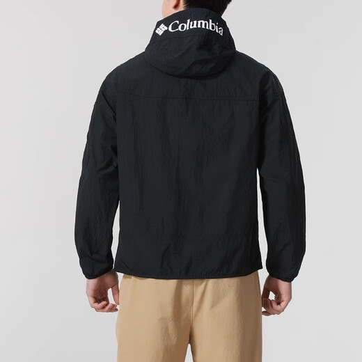 Columbia25春夏新款哥伦比亚男户外防风防泼水透气连帽外套WE4839 011-黑色 S 170/92A