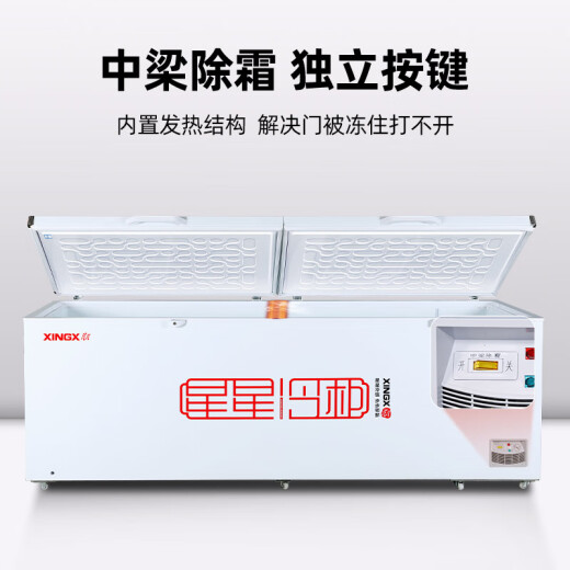 星星（XINGX）冰柜商用大容量冷柜500升以上冷藏冷冻两用冰柜双开门卧式冰箱雪糕柜超市便利店商用冰柜 2.5米975升丨-30℃除霜1级能效1098GE