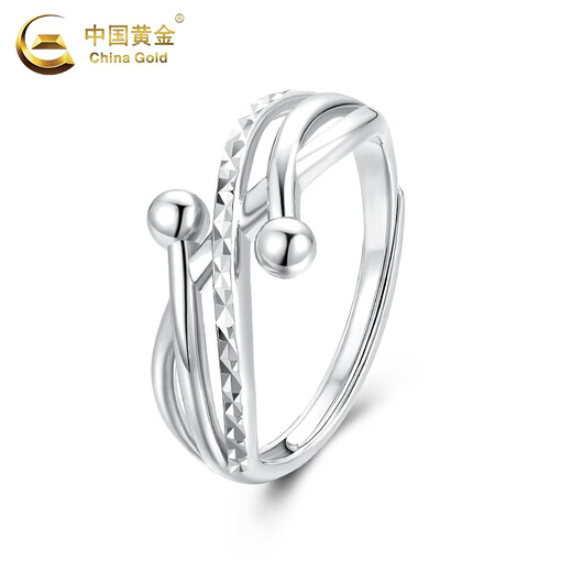 China Gold (CHINA GOLD) love intertwined ring for women new pt950 platinum ring Valentine's Day birthday gift for girlfriend and wife Love intertwined platinum ring about 5.3g