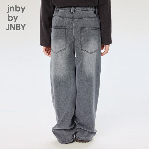jnby by JNBY[薄绒]江南布衣童装水洗牛仔直筒长裤秋冬男女童儿童1OAE12350 986/牛仔白 110cm