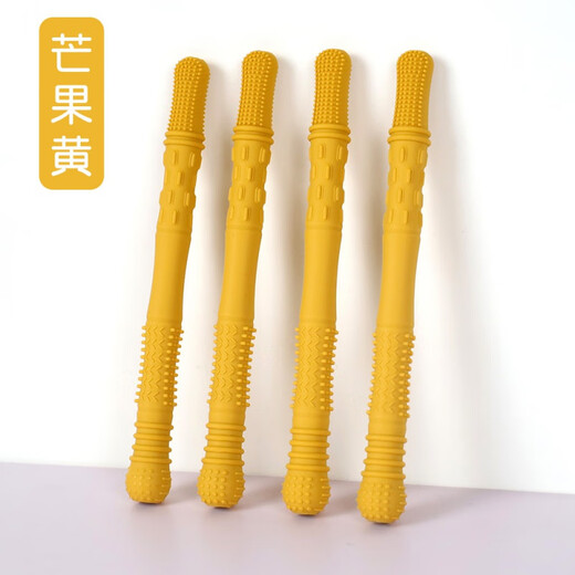 Guanxiangniao Teething Stick Baby Teething Stick Hollow Straw Teether Chewable Child Massage Gum Food Grade Soft Bite Deep Pink*/1pc Silicone Hollow Teether Tube