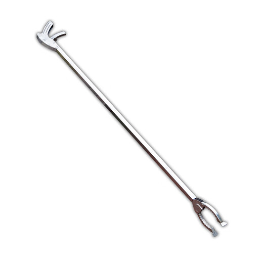 Jingyouyu stainless steel extended garbage clip sanitation clip long-handled pliers toilet field pickup garbage pick-up thickened clip new stainless steel type 75 garbage clip