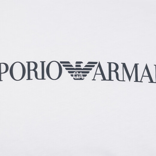 Armani (ARMANI) Men's Classic Versatile Fashion T-shirt 12006 Gift White M