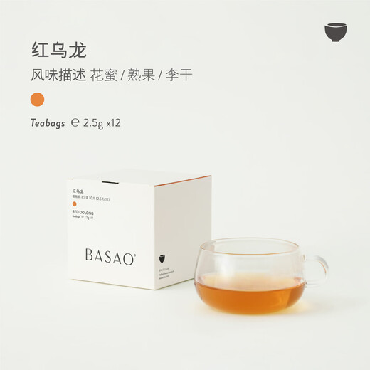 BASAO佰朔 乌龙茶红乌龙青乌龙黑乌龙袋泡茶茶包茶叶2.5g*12包 红乌龙袋泡茶
