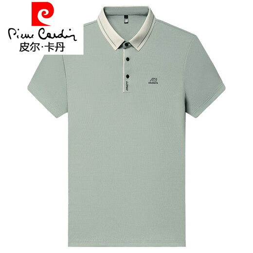 Pierre Cardin Ice Seide Kurzärärmelte T-Shirt Herren Sommer Neues lose atmungsaktives Polo-Hemd 16821-Green L 170 suggeriert 120-135jin [Jin ist gleich 0,5 kg]