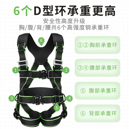 Xinggong five-point safety belt separate safety belt high-altitude work site construction double small hook buffer bag 1.8 meters