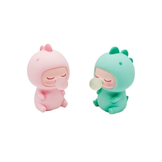 Desktop mignons petits ornements créatifs chambre fille coeur midi dessin animé cadeau car portier décoration mignon dragon de bulle verte mignonne [un paquet]