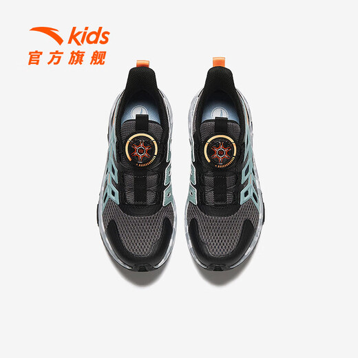ANTA Children's Sandals Men's Big Children's Shoes 2026 Summer New Product Knob Buckle Mesh Breathable Small Warship Beach Shoes Frame Shoes Slate Gray/Black-3 34