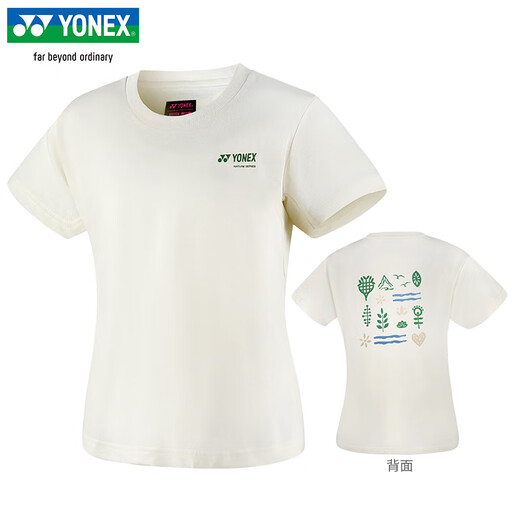 
YONEX2025 new Yonex badminton uniform quick-drying short-sleeved men's and women's T-shirts environmentally friendly series sports top 16833 women's 16835CR ice beige M
