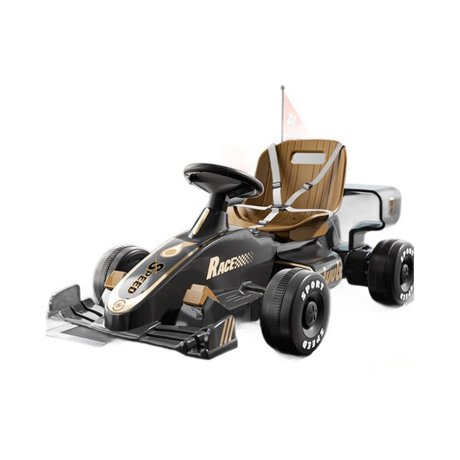 Yuenni children's electric kart four-wheel drift car for boys and girls baby rechargeable children's car with remote control electric car drift car black 6V7 dual-wheel drive remote control