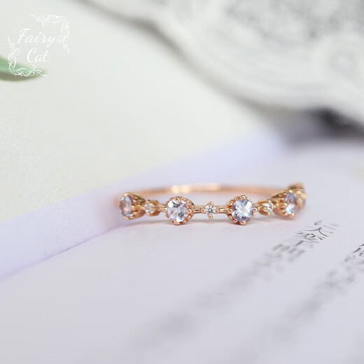 Pu Lian Xiangtao Bobo. Original beautiful natural tanzanite fairy small row diamond zircon ring 925 silver gold-plated ring Hong Kong No. 10/Yomei No. 5