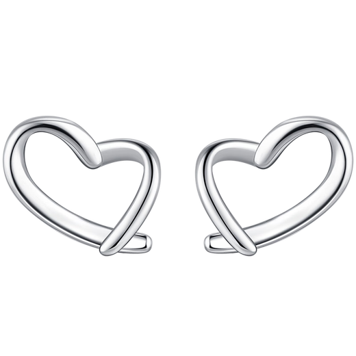 3DG Jewelery Love Platinum 950 Earrings Simple and Fashionable for Your Girlfriend Priced by the Gram Total Weight 0.95 Grams (With Jewelry Gift Box)