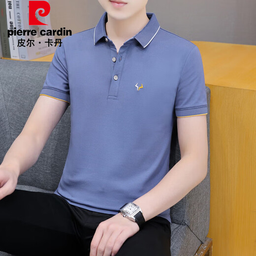 皮尔卡丹（pierre cardin）珠地棉短袖t恤男士潮流2025夏季新款商务青年翻领POLO半袖上衣服 683白色 3XL