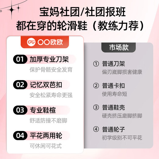 欧欧轮滑鞋儿童溜冰鞋男女童初学套装中小学滑轮滑冰旱冰鞋成人直排轮 紫-八轮全闪+头盔护具+一体支架 M (适合6-12岁)平时鞋码32-36