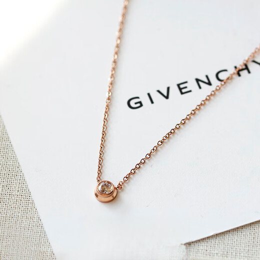 DRTE titanium steel 18k rose gold single diamond necklace for women, non-fading, exquisite and fine single diamond clavicle chain necklace gift