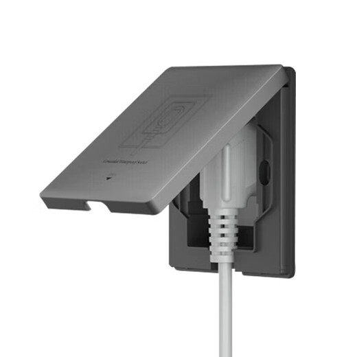 公正牛内凹型内嵌式防水86型隐形插座嵌入式面板冰箱专用隐藏式插 公牛第三代防溅款灰色五孔10a