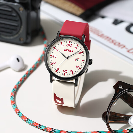 Dickies student watch junior high school exam table sports retro work calendar waterproof silicone watch CL-686 classic white
