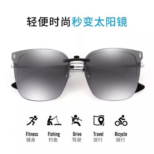 Gm polarized clip-on sunglasses, women's clip-on myopia sunglasses, men's special glasses for driving and fishing, can be turned up C style polarized night vision film - can be turned up