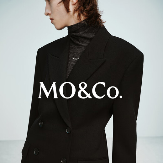 MO&Co. Qin Lan's same style suit RECTO joint sheep wool wide shoulders and waist red Moanke black XS 155