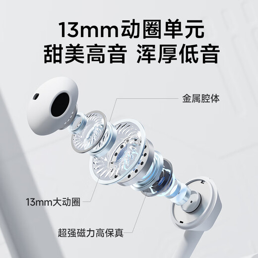 Philips (PHILIPS) wired headphones semi-in-ear music headphones for computers, notebooks, Android and Apple phones, online class office microphone TAE1020, white