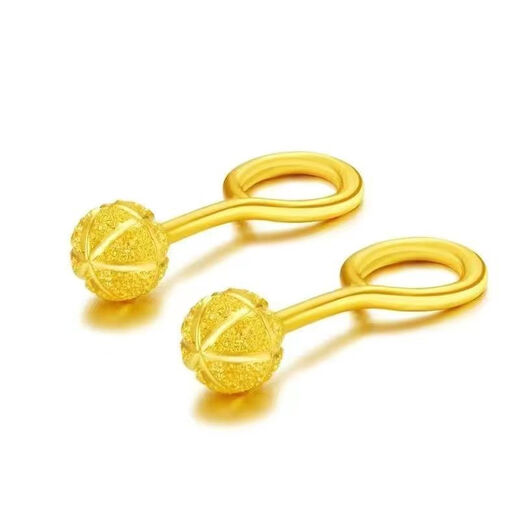 GRAYCEWODY Old Phoenix 999 gold small gold beads bean hook earrings glossy frosted planet simple versatile earrings to prevent falling off gold * glossy bean hook earrings Old Phoenix Gold Store 0.95 g 50% off for a limited time
