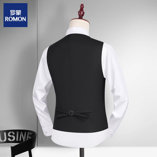 Romon Men's Suit Vest 2025 Business Professional Vest Gest Best Man Wedding Vest Brother Group Clip Clip Grey Vest XL Poids 135-150Jin [Jin est égal à 0,5 kg]