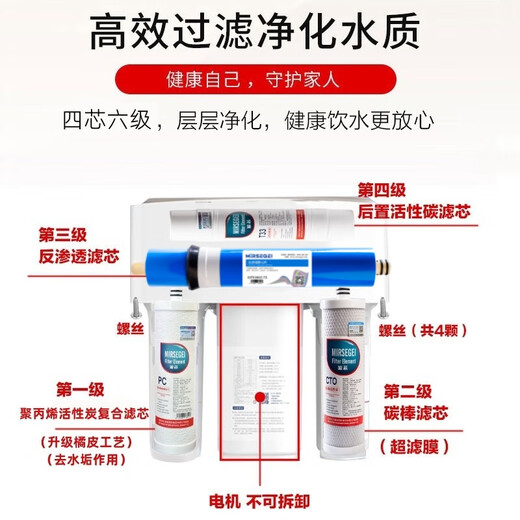 Élément de filtre milsgei adapté à l'élément de filtre du purificateur d'eau Qinyuan KRT2800 / 3820/3800 / 3890pp Purificateur d'eau de coton KRT2800 Ensemble complet d'élément de filtre