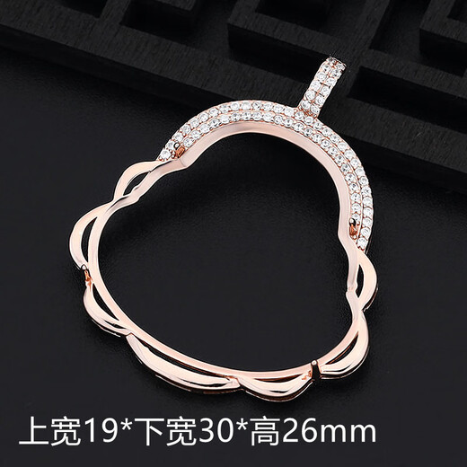 Tanhai s925 sterling silver luxury platinum Buddha pendant empty holder emerald Maitreya Buddha statue rose gold pendant holder edge 18*28*25 sterling silver 18K gold