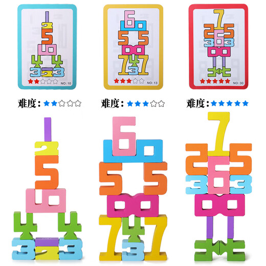 JPHZNB Kinder digitale kognitive Bausteine, große Partikel, hölzerne mathematische Bausteine, Eltern-Kind-Logikzone, Gehirnbetriebene Early Education Toys [Boutique Holzbox] 27 große Buchenzahlen