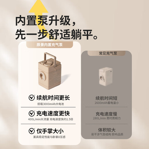 Naturehike Chenjing built-in pump PVC raised outdoor inflatable mattress tent inflatable cushion camping sleeping cushion outdoor